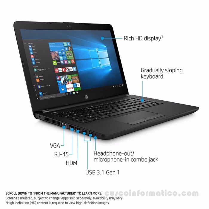 Notebook HP 245 G6, 14" LED, AMD Dual Core E2-9000E , 4GB DDR4, 500GB SATA.